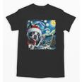 Boston Terrier Santa Starry Night Van Gogh Christmas Dog Men Women Kids Unisex T-Shirt, Boston Terrier Christmas Gifts, trending gift