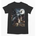 Boston Terrier Selfie Full Moon Flying Witch Halloween Dog Unisex T-Shirt, Boston Terrier Halloween Gifts, trending gift