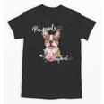 Brown Boston Terrier With Flowers And Feathers Unisex T-Shirt, trending gift