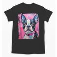 Dog Pink Boston Terrier Unisex T-Shirt, trending gift