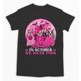 Ghost And Witch Boston Terrier Dog In October We Wear Pink Unisex T-Shirt, Boston Terrier Ghost Gifts, trending gift
