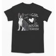 Just A Girl Who Loves Her Boston Terrier Puppy Love Unisex T-Shirt, trending gift