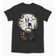 Spooky Halloween Moon Boston Terrier Boston Bull Bostie Unisex T-Shirt, Boston Terrier Halloween Gifts, trending gift