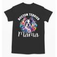 Watercolor Floral Boston Terrier Mama Dog Lover Mother's Day For Men Women Girls Kids Unisex T-Shirt, trending gift