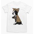 Boston Terrier Lover I Love Mom Tattoo Leopard Unisex T-Shirt, Couple Gifts, Mom Gifts, Boston Terrier Mom Gifts, trending gift