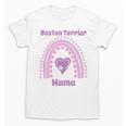 Boston Terrier Mama Cute Rainbow Paw Heart Shape Unisex T-Shirt, trending gift