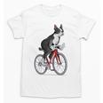 Boston Terrier Riding Bicycle Cute Bostie Biker Raglan Baseball Tee Unisex T-Shirt, Boston Terrier Riding Gifts, trending gift