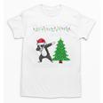 Boston Terrier Santa Hat Dabbing Around The Christmas Tree Unisex T-Shirt, Boston Terrier Christmas Gifts, trending gift