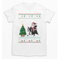 Ugly Christmas Tree Lights Xmas Santa Riding Boston Terrier Unisex T-Shirt, Boston Terrier Christmas Gifts, Boston Terrier Riding Gifts, trending gift