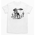 Vintage Boston Terrier UFO Western Wild West Dog Mom Dad Unisex T-Shirt, Couple Gifts, Mom Gifts, Boston Terrier Dad Gifts, Boston Terrier Mom Gifts, trending gift