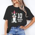 10 Years Old Birthday Boston Terrier Dog Lover 10th Party For Men Women Kids Unisex T-Shirt, funny gift