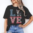 4th Of July Decor Patriotic LOVE Boston Terrier USA Flag Unisex T-Shirt, Patriotic Boston Terrier Shirts, Boston Terrier 4th Of July Shirts, funny gift