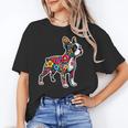 Boston Terrier Floral Vintage Dog Mom Distressed Men Women Kids Unisex T-Shirt, Boston Terrier Mom Shirts, funny gift