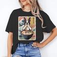 Boston Terrier Ramen Noodles Japanese Art Retro Ocean Waves Unisex T-Shirt, funny gift
