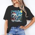 Boston Terrier Santa Starry Night Van Gogh Christmas Dog Men Women Kids Unisex T-Shirt, Boston Terrier Christmas Shirts, funny gift