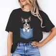 Cute Pocket Boston Terrier Lover Dog Mom Unisex T-Shirt, Boston Terrier Mom Shirts, funny gift