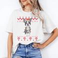Boston Terrier Dog Santa Hat Men Kids Ugly Christmas Light Unisex T-Shirt, Boston Terrier Christmas Shirts, funny gift