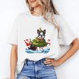 Boston Terrier Merry Christmas Tree Lights Dog X-Mas Dogs Unisex T-Shirt, Boston Terrier Christmas Shirts, funny gift