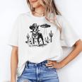 Vintage Boston Terrier UFO Western Wild West Dog Mom Dad Unisex T-Shirt, Boston Terrier Dad Shirts, Boston Terrier Mom Shirts, funny gift