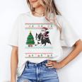 Xmas Tree Lighting Santa Riding Boston Terrier Christmas Unisex T-Shirt, Boston Terrier Christmas Shirts, Boston Terrier Riding Shirts, funny gift