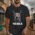 4th July Blue Heeler Dog Merica Patriotic USA Flag Cute Unisex T-Shirt, funny design