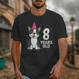 8 Years Old Birthday Boston Terrier Dog Lover 8th Party Kid Unisex T-Shirt, funny design