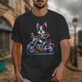 Biker Boston Terrier Dog Riding Motorbike Unisex T-Shirt, Boston Terrier Riding Gifts, funny design