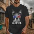 Boston Terrier 4th Of July Merica Men Women USA Flag Vintage Unisex T-Shirt, Boston Terrier 4th Of July Gifts, funny design