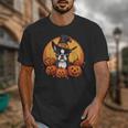 Boston Terrier Bostie Dog Breed Pet Halloween Pumpkins Unisex T-Shirt, Boston Terrier Halloween Gifts, funny design