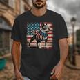 Boston Terrier Dog 4th Of July USA American Flag Patriotic Unisex T-Shirt, Patriotic Boston Terrier Gifts, American Boston Terrier Gifts, Boston Terrier 4th Of July Gifts, funny design