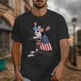 Boston Terrier Dog Merica 4th Of July Usa American Flag Men Unisex T-Shirt, American Boston Terrier Gifts, Boston Terrier 4th Of July Gifts, funny design