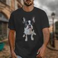 Boston Terrier Dog Motif Pet Art Boston Terrier Men Women Kids Unisex T-Shirt, funny design