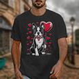 Boston Terrier Dog Valentine's Day Dog Owner Valentine Unisex T-Shirt, funny design