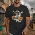 Boston Terrier Ghost Boo Halloween Costume Spooky Season Unisex T-Shirt, Boston Terrier Ghost Gifts, Boston Terrier Halloween Gifts, funny design