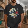 Boston Terrier Japanese Kanagawa Wave Surf Loyal Dog Men Women Kids Unisex T-Shirt, funny design