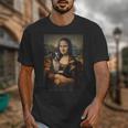 Boston Terrier Mona Lisa Painting Art Dog Mom Dad For Men Women Kids Unisex T-Shirt, Couple Gifts, Mom Gifts, Boston Terrier Dad Gifts, Boston Terrier Mom Gifts, funny design
