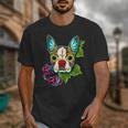 Boston Terrier In Red Day Of The Dead Sugar Skull Dog Unisex T-Shirt, funny design