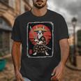 Boston Terrier Samurai Ninja Vintage Anime Japanese Ukiyo-e Unisex T-Shirt, funny design
