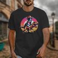 Boston Terrier Wearing A Cowboy Hat On T-Rex Unisex T-Shirt, funny design