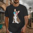 Brindle Boston Terrier Dog Patriotic Shirt USA Flag Unisex T-Shirt, Patriotic Boston Terrier Gifts, funny design