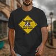 Caution Sign Boston Terrier Dog Bostie Puppy Unisex T-Shirt, funny design