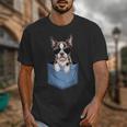 Cute Pocket Boston Terrier Lover Dog Mom Unisex T-Shirt, Couple Gifts, Mom Gifts, Boston Terrier Mom Gifts, funny design