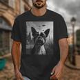 Dog Mom Dad Alien Selfie Boston Terrier UFO For Men Women Unisex T-Shirt, Couple Gifts, Mom Gifts, Boston Terrier Dad Gifts, Boston Terrier Mom Gifts, funny design
