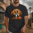 Pumpkin Boston Terrier Costume On Boston Terrier Halloween Unisex T-Shirt, Boston Terrier Halloween Gifts, funny design