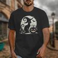 Scary Halloween Cat Costume Retro Cat Moon For Men Women Kids Unisex T-Shirt, funny design