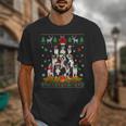 Ugly Sweater Christmas Tree Boston Terrier Dog Xmas Pajama Unisex T-Shirt, Boston Terrier Christmas Gifts, funny design