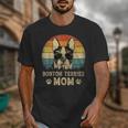 Vintage Boston Terrier Mom Dog Lovers Mother's Day Unisex T-Shirt, Couple Gifts, Mom Gifts, Boston Terrier Mom Gifts, funny design