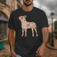 Vintage Floral Boston Terrier For Dog Lover Unisex T-Shirt, funny design