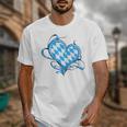 Bavarian Flag As Heart Blue Diamond Bavaria Unisex T-Shirt, funny design