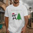 Boston Terrier Santa Hat Dabbing Around The Christmas Tree Unisex T-Shirt, Boston Terrier Christmas Gifts, funny design